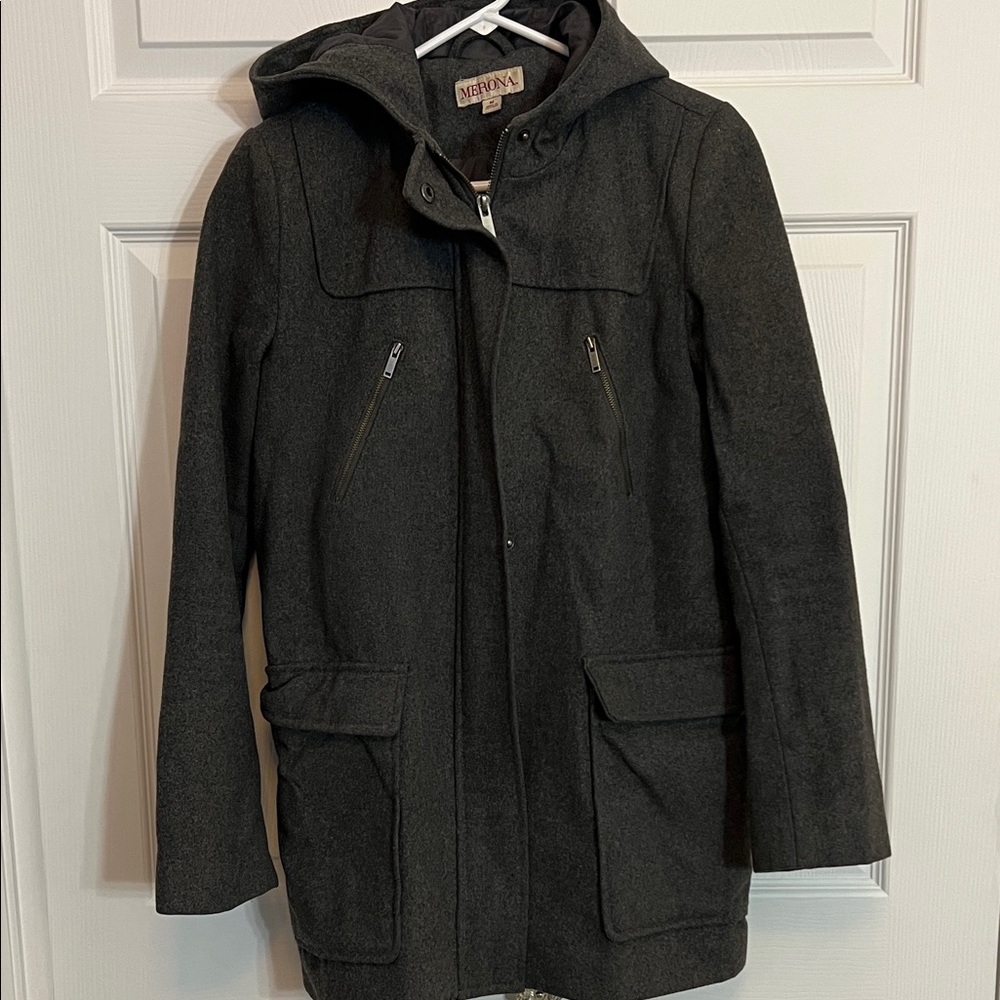 Merona Black Hooded Coat